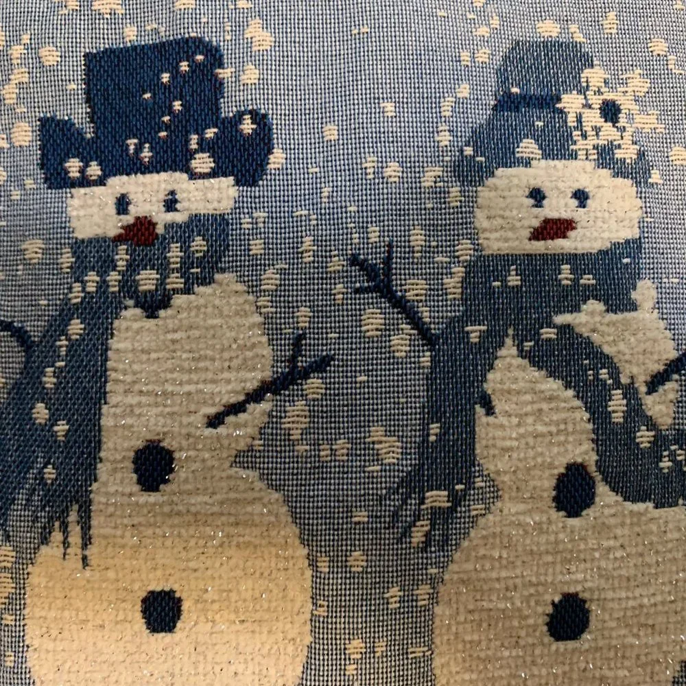 Snowman-Themed Throw Pillow (14 by 14) Made in SC, USA, Holiday Decor!